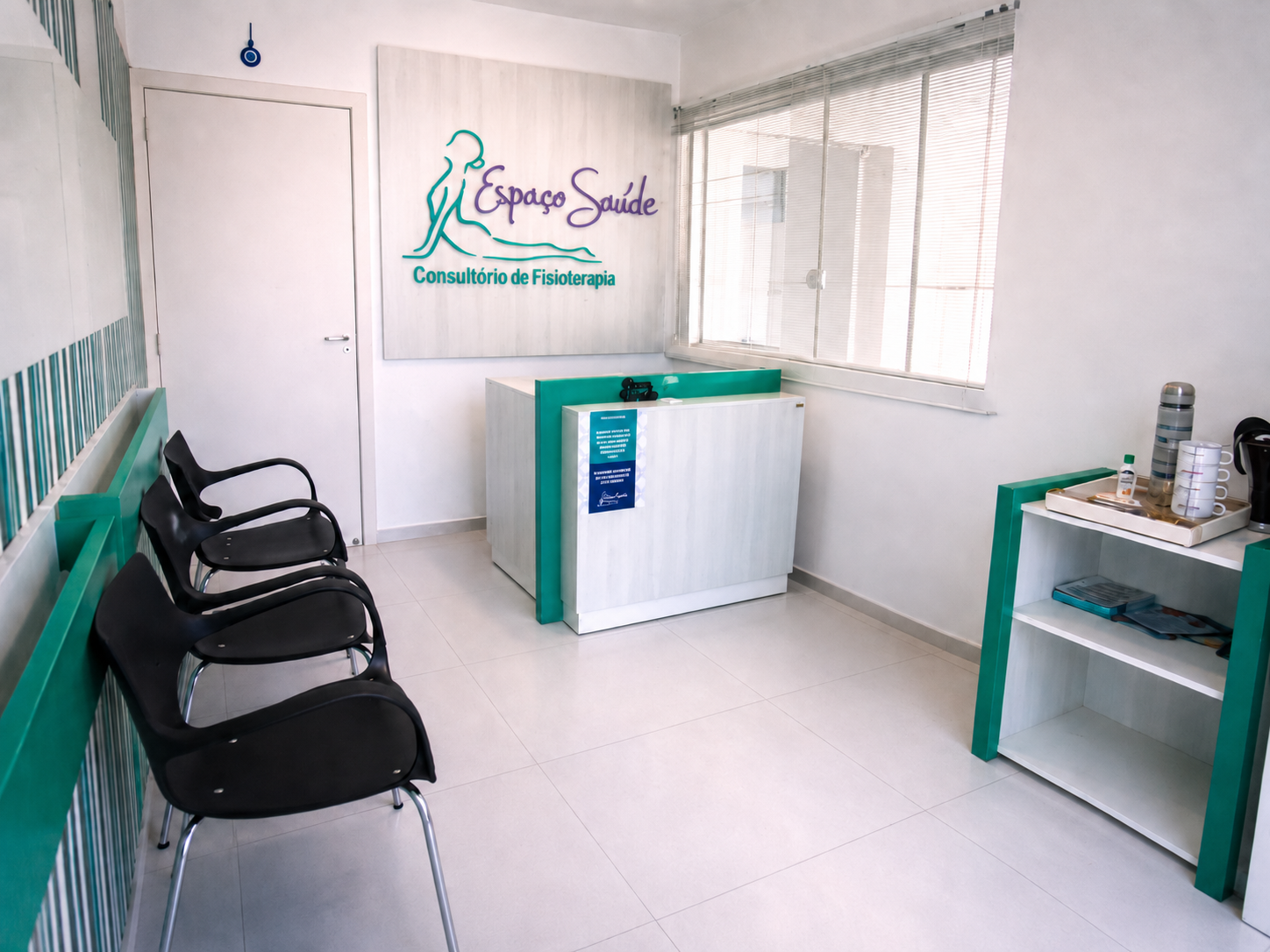 Recepção da clínica Espaço Saúde em São Vicente do Sul